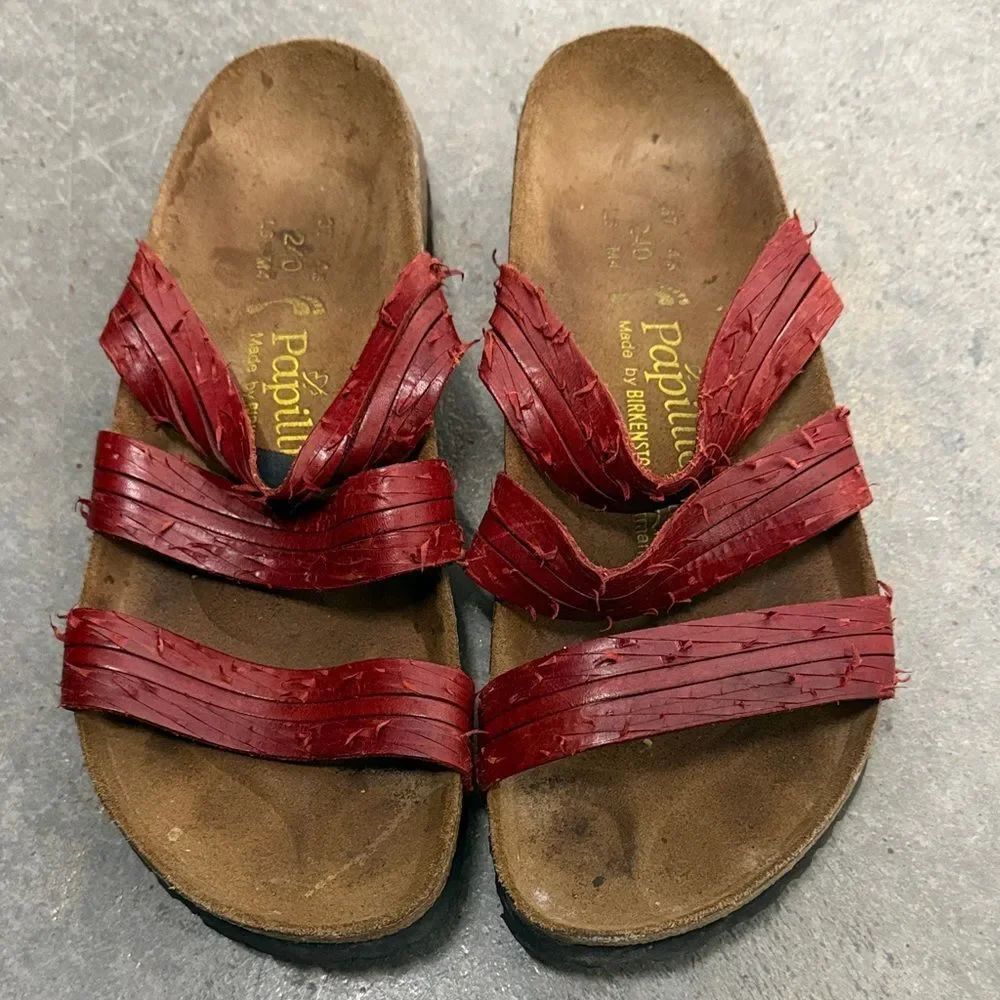 Birkenstock Papillio Red Textured Sandals
